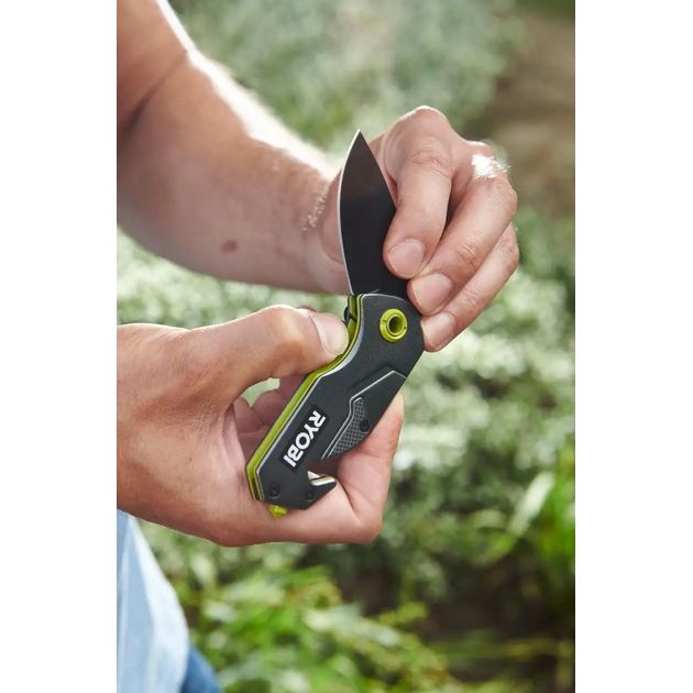 Ryobi Ніж складаний RFK25T, лезо 57мм, стропоріз, фіксатор леза, кліпса., фото , зображення 3 | SNABZHENIE.com.ua Ryobi Ніж складаний RFK25T, лезо 57мм, стропоріз, фіксатор леза, кліпса., фото , зображення 3 | SNABZHENIE.com.ua