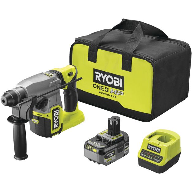 Ryobi Перфоратор акумуляторний RSDS18X-1C40S SDS-plus ONE+ 18В НР акб 1х4А·год 4Дж 3.2кг 4 режими, фото  | SNABZHENIE.com.ua