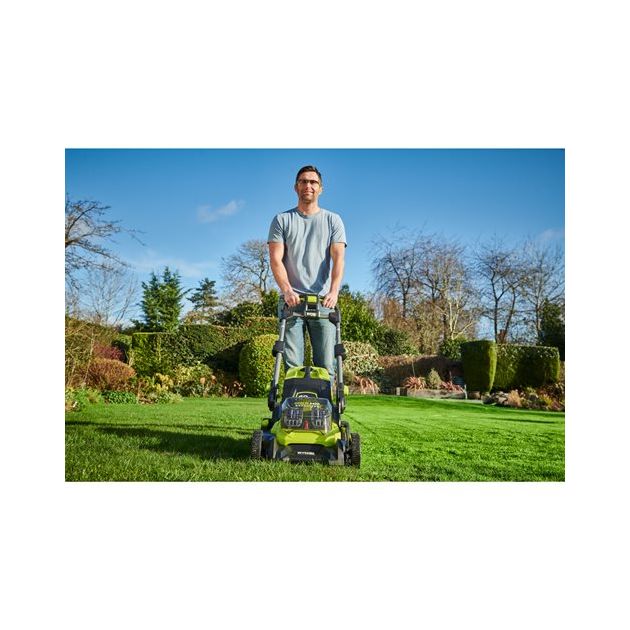 Ryobi Газонокосарка акумуляторна ONE+ RY18LMX40B-0 18В 40см 40л 25-70мм 18.2кг без АКБ та ЗП, фото , зображення 6 | SNABZHENIE.com.ua Ryobi Газонокосарка акумуляторна ONE+ RY18LMX40B-0 18В 40см 40л 25-70мм 18.2кг без АКБ та ЗП, фото , зображення 6 | SNABZHENIE.com.ua
