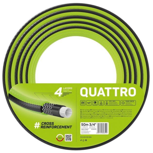 Шланг садовый QUATTRO 3/4" 50 м CELLFAST (10-073), фото  | SNABZHENIE.com.ua