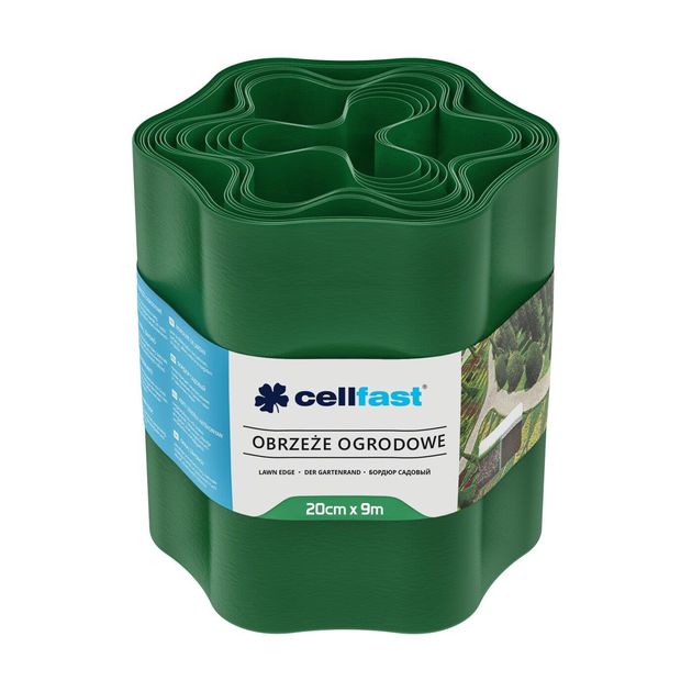 Волнистый газонный бордюр зеленый 20 см x 9 м CELLFAST, фото  | SNABZHENIE.com.ua