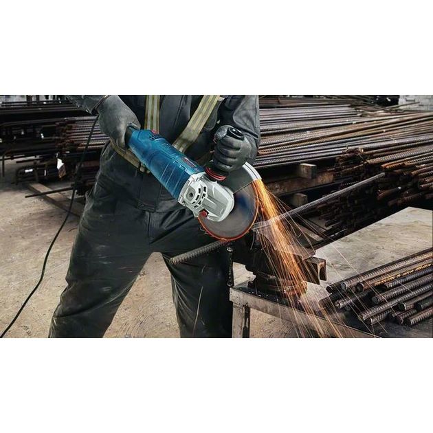 Bosch Шліфмашина кутова GWS 24-230 JZ, 230мм, 2400Вт , 8500об•хв, плавн. пуск, із системою захисту від пилу Cyclone Tech, 5.8кг, фото , изображение 7 | SNABZHENIE.com.ua