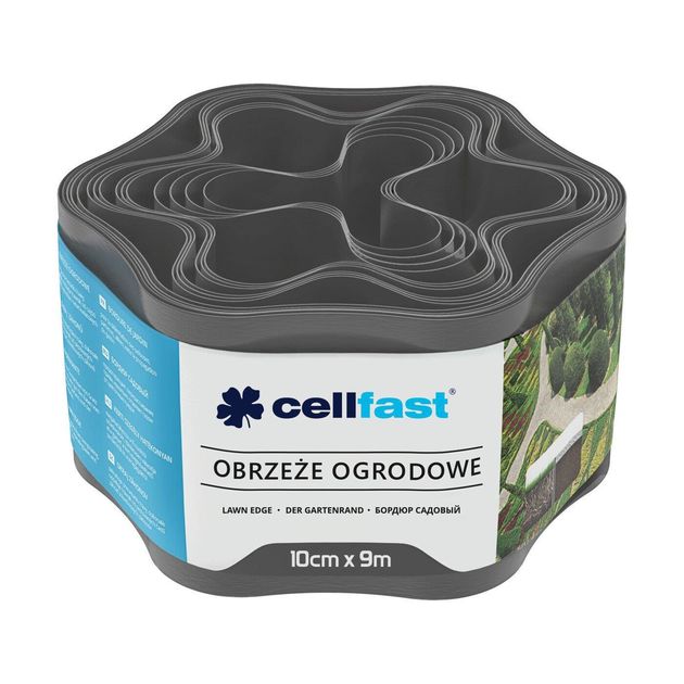 Cellfast Стрічка газонна, бордюрна, хвиляста, 10см x 9м, графіт, фото  | SNABZHENIE.com.ua
