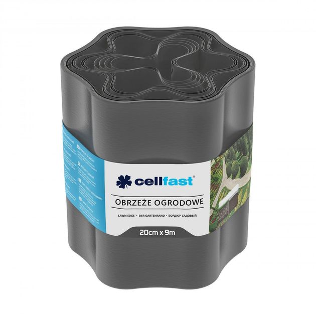 Cellfast Стрічка газонна, бордюрна, хвиляста, 20см x 9м, графіт, фото  | SNABZHENIE.com.ua