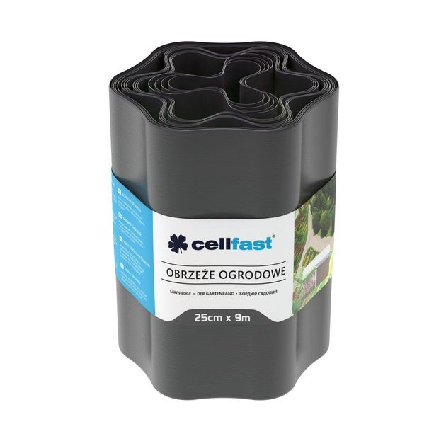Cellfast Стрічка газонна, бордюрна, хвиляста, 25см x 9м, графіт, фото  | SNABZHENIE.com.ua