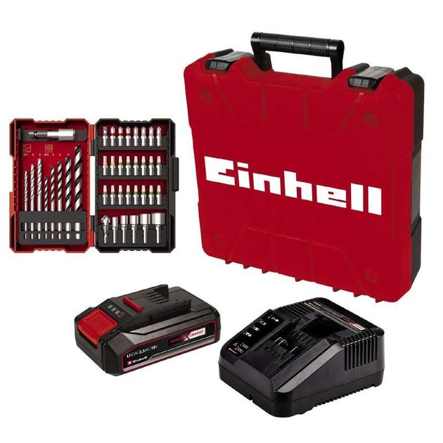 Einhell Шуруповерт-дриль TE-CD 18/2 Li +39, 1x2,5 Ah, PXC, 18В, 2.5 Аг, 44 Нм, набір біт і свердл, кейс, 1.1 кг, фото , зображення 7 | SNABZHENIE.com.ua Einhell Шуруповерт-дриль TE-CD 18/2 Li +39, 1x2,5 Ah, PXC, 18В, 2.5 Аг, 44 Нм, набір біт і свердл, кейс, 1.1 кг, фото , зображення 7 | SNABZHENIE.com.ua