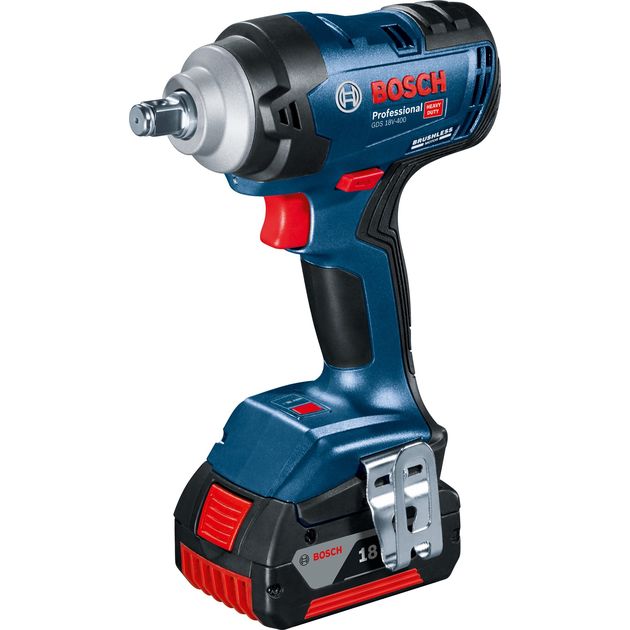 Bosch Гайкокрут Professional GDS 18V-400 акум, 400 Нм, 0-2500 об/хв, валіза, зажим квадрат, 1.25 кг, без АКБ та ЗП, фото , изображение 3 | SNABZHENIE.com.ua