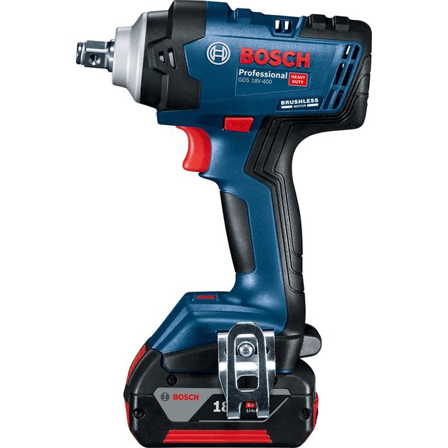 Bosch Гайкокрут Professional GDS 18V-400 акум, 400 Нм, 0-2500 об/хв, валіза, зажим квадрат, 1.25 кг, без АКБ та ЗП, фото , изображение 5 | SNABZHENIE.com.ua