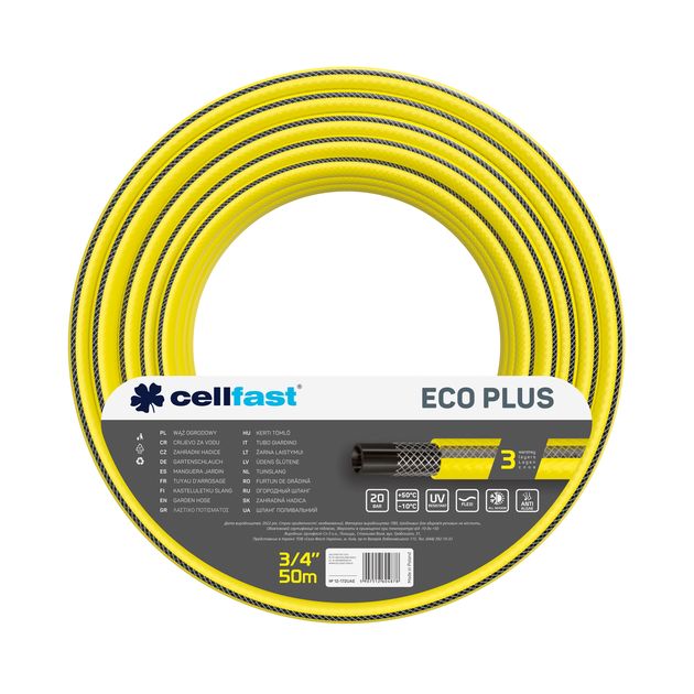 Cellfast Шланг садовий ECO PLUS 3/4" 50м, 3 шари, до 20 Бар, -10…+50°C, фото , изображение 2 | SNABZHENIE.com.ua Cellfast Шланг садовий ECO PLUS 3/4" 50м, 3 шари, до 20 Бар, -10…+50°C, фото , изображение 2 | SNABZHENIE.com.ua