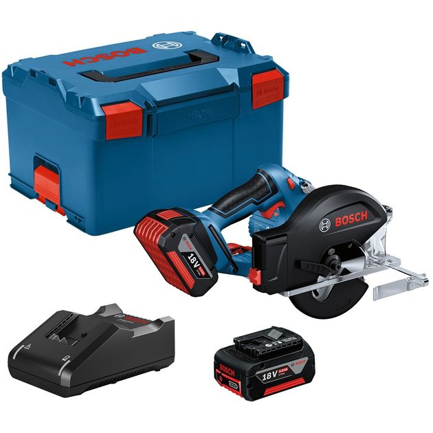 Bosch Пила дискова GKM 18V-50 акумуляторна, 2*18 В 5 Аг, 136 мм, 4250 об/хв, 2.2 кг, фото  | SNABZHENIE.com.ua