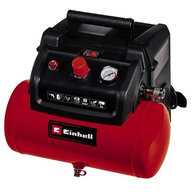 Einhell Компресор безмасляний TC-AC 190/6/8 OF Set, 6 л, 1200 Вт, 190 л/хв, фото  | SNABZHENIE.com.ua