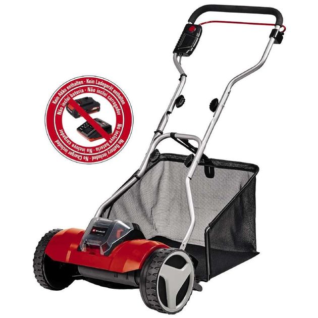 Einhell Газонокосарка акум ручна GE-HM 18/38 Li - Solo, 18В, PXC, 38 см, 45 л, 14-38 мм, фото  | SNABZHENIE.com.ua