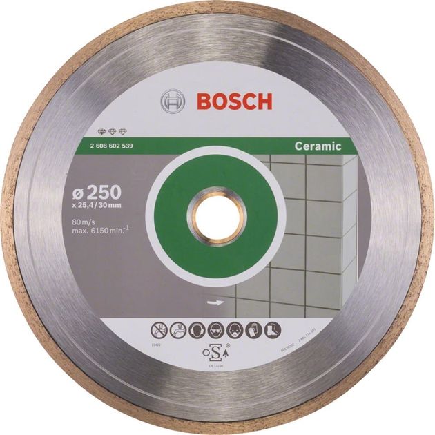 Bosch Диск алмазний Standard for Ceramic, 250 мм, 25.4-30мм, 1.6мм, 7мм, фото , изображение 2 | SNABZHENIE.com.ua