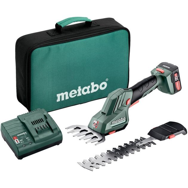 Metabo Ножиці для трави акумуляторні POWERMAXX SGS 12 Q, Li-Power 18В 1*2.0Аг, лезо 11.5 см, + насадка для кустів 20см, 0.8кг, фото  | SNABZHENIE.com.ua