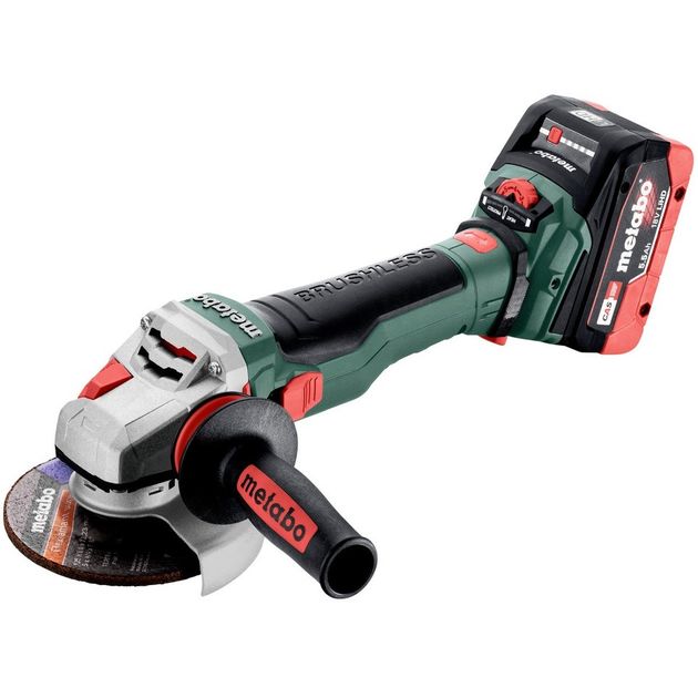 Metabo Шліфмашина кутова акумуляторна WVB 18 LTX BL 15-125 Quick, 125мм, 18В 2*5.5Ач, 2500-10000об/хв, М14, metaBOX 165 L, 2кг, фото  | SNABZHENIE.com.ua