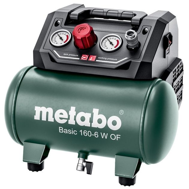 Metabo Компресор BASIC 160-6 W OF PBASIC 160-6 W OF, ресивер 6л, 900Вт, 160л/хв, 8 бар, 8.4кг, фото  | SNABZHENIE.com.ua