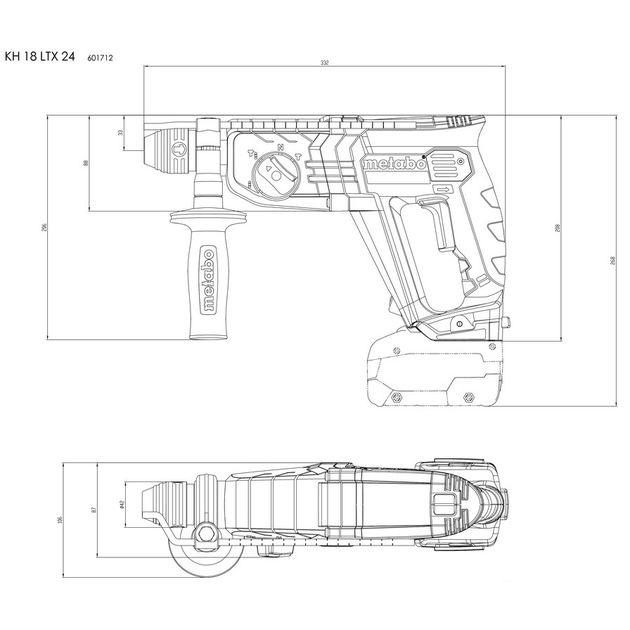 Metabo Перфоратор KH 18 LTX 24 акумуляторний, 18В, SDS-plus, 2.1Дж, 3 режими, 0-1400об/хв, 2.6кг, без АКБ та ЗП, фото , изображение 4 | SNABZHENIE.com.ua Metabo Перфоратор KH 18 LTX 24 акумуляторний, 18В, SDS-plus, 2.1Дж, 3 режими, 0-1400об/хв, 2.6кг, без АКБ та ЗП, фото , изображение 4 | SNABZHENIE.com.ua