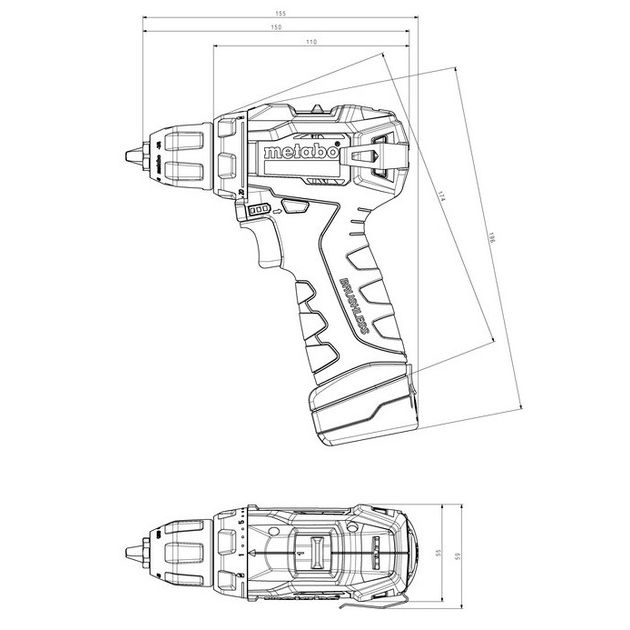 Metabo Шурпокрут-дриль POWERMAXX BS BL, акумуляторний, 2*12В, 2 Аг, 0-400/0-1500об/хв, патрон 1-10мм, 20/38Нм, кейс, 0.8кг, фото , изображение 4 | SNABZHENIE.com.ua Metabo Шурпокрут-дриль POWERMAXX BS BL, акумуляторний, 2*12В, 2 Аг, 0-400/0-1500об/хв, патрон 1-10мм, 20/38Нм, кейс, 0.8кг, фото , изображение 4 | SNABZHENIE.com.ua