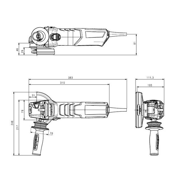 Metabo Шліфмашина кутова WEVA 15-125 QUICK, 125мм, 1550Вт, 2800-11000об/хв, М14, 2.5кг, фото , изображение 9 | SNABZHENIE.com.ua Metabo Шліфмашина кутова WEVA 15-125 QUICK, 125мм, 1550Вт, 2800-11000об/хв, М14, 2.5кг, фото , изображение 9 | SNABZHENIE.com.ua
