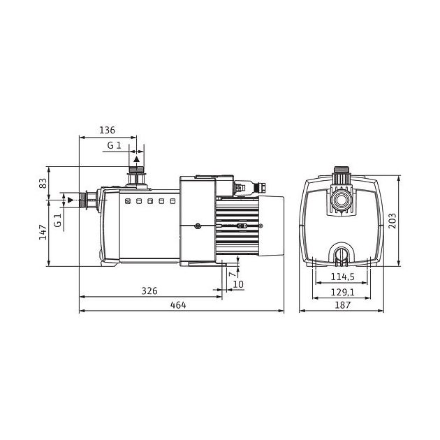 Wilo Насос поверхневий HiMulti 3-45 P, для водопостачання, 4 м3/год, 8 бар, 0.8 кВт, 230V, фото , изображение 3 | SNABZHENIE.com.ua Wilo Насос поверхневий HiMulti 3-45 P, для водопостачання, 4 м3/год, 8 бар, 0.8 кВт, 230V, фото , изображение 3 | SNABZHENIE.com.ua