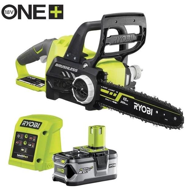 Ryobi Пила ланцюгова акумуляторна RCS1830-140B, ONE+ 18В, шина 30 см, АКБ 4.0Ач+ЗП безщіткова, фото , изображение 2 | SNABZHENIE.com.ua Ryobi Пила ланцюгова акумуляторна RCS1830-140B, ONE+ 18В, шина 30 см, АКБ 4.0Ач+ЗП безщіткова, фото , изображение 2 | SNABZHENIE.com.ua