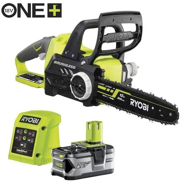 Ryobi Пила ланцюгова акумуляторна RCS1830-140B, ONE+ 18В, шина 30 см, АКБ 4.0Ач+ЗП безщіткова, фото  | SNABZHENIE.com.ua