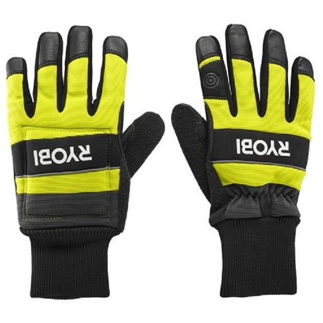 Ryobi Рукавички робочі RAC258M, козяча шкіра, захист від порізів, р.M, чорно-жовтий, фото  | SNABZHENIE.com.ua