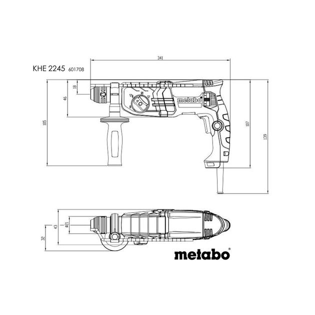 Metabo Перфоратор KHE 2245, 750Вт, SDS-plus, 2.2Дж, 3 режими, 0-1500об/хв, 2.7кг, фото , изображение 9 | SNABZHENIE.com.ua Metabo Перфоратор KHE 2245, 750Вт, SDS-plus, 2.2Дж, 3 режими, 0-1500об/хв, 2.7кг, фото , изображение 9 | SNABZHENIE.com.ua