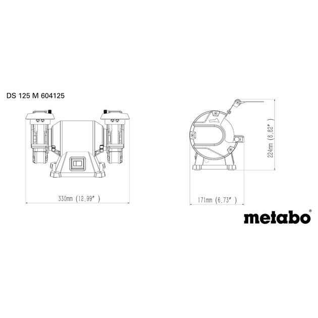 Metabo Заточувальний верстат DS 125 M, 200Вт, 125x20x20мм, 6.7кг, фото , изображение 5 | SNABZHENIE.com.ua Metabo Заточувальний верстат DS 125 M, 200Вт, 125x20x20мм, 6.7кг, фото , изображение 5 | SNABZHENIE.com.ua