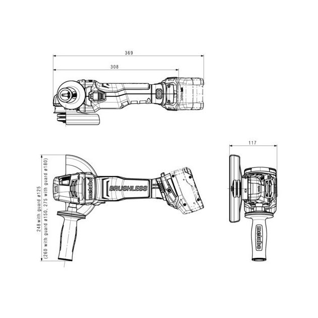 Metabo Шліфмашина кутова акумуляторна WVB 18 LTX BL 15-125 Quick, фото , изображение 9 | SNABZHENIE.com.ua Metabo Шліфмашина кутова акумуляторна WVB 18 LTX BL 15-125 Quick, фото , изображение 9 | SNABZHENIE.com.ua