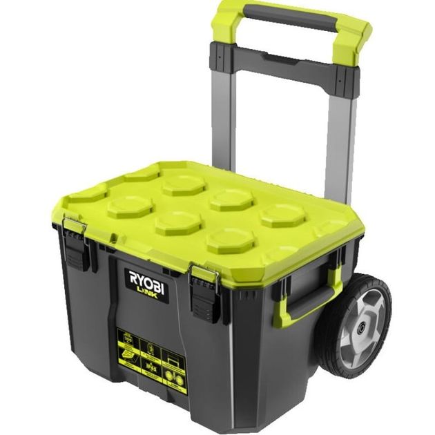 Ryobi Ящик модульний для інструменту Link RSL201, на коліщатках, телескопічна ручка, 39х57х49.5см, пластик, фото , зображення 4 | SNABZHENIE.com.ua Ryobi Ящик модульний для інструменту Link RSL201, на коліщатках, телескопічна ручка, 39х57х49.5см, пластик, фото , зображення 4 | SNABZHENIE.com.ua