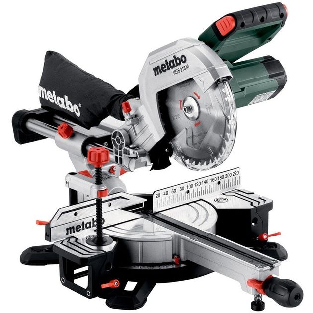 Metabo Пила торцювальна KGS 216 M з протяжкою, 1200Вт, диск 215мм, пропил 70/40мм, 13/4кг, фото  | SNABZHENIE.com.ua