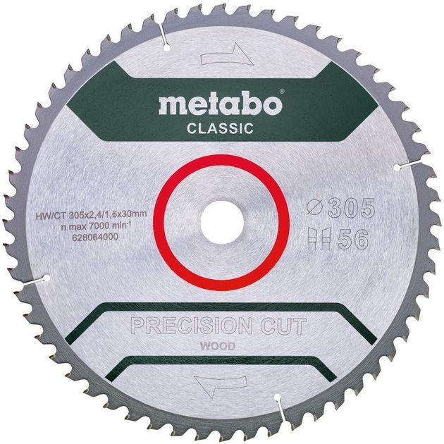 Metabo Диск пильний PRECISION CUT WOOD - CLASSIC, 305х2.4х30мм, 1.6мм, 56 зубців, фото  | SNABZHENIE.com.ua