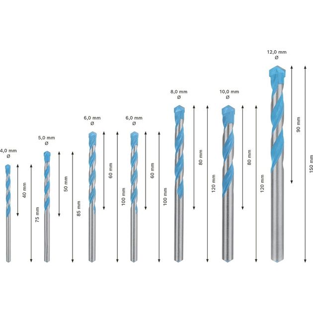 Bosch Набір свердел по металу Expert MultiConstruction CYL-9, 4/5/6/6/8/10/12 мм, 7 шт., фото , зображення 7 | SNABZHENIE.com.ua Bosch Набір свердел по металу Expert MultiConstruction CYL-9, 4/5/6/6/8/10/12 мм, 7 шт., фото , зображення 7 | SNABZHENIE.com.ua