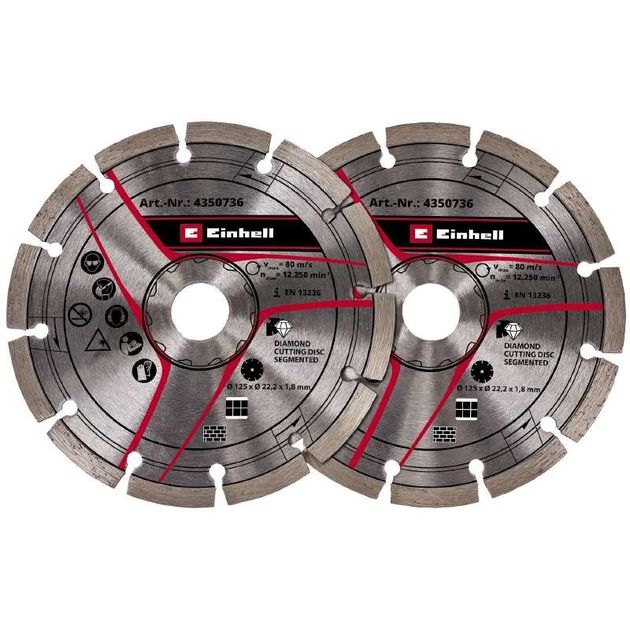 Einhell Диски для бороздоділа 125х22.2мм, 2шт, фото  | SNABZHENIE.com.ua