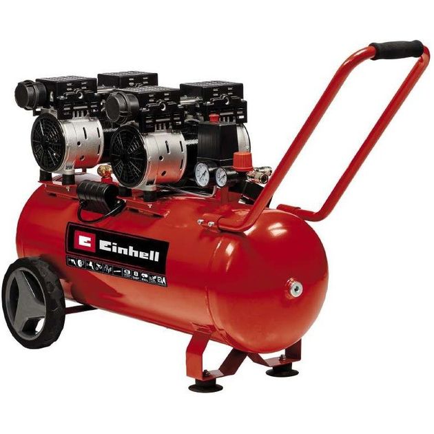 Einhell Компресор повітряний безмасляний TE-AC 270/50 Silent Plus, 1500Вт, 50л, 270л/хв, 8бар, 54дБ, 4 циліндри, 42.6кг, фото  | SNABZHENIE.com.ua
