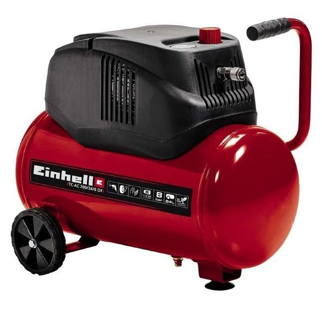 Einhell Компресор повітряний безмасляний TC-AC 200/24/8 OF, безмасляний, 1200Вт, 24л, 180л/хв, 8бар, 15.4кг, фото , изображение 2 | SNABZHENIE.com.ua Einhell Компресор повітряний безмасляний TC-AC 200/24/8 OF, безмасляний, 1200Вт, 24л, 180л/хв, 8бар, 15.4кг, фото , изображение 2 | SNABZHENIE.com.ua
