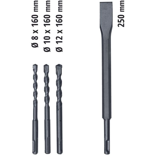 Einhell Перфоратор TC-RH 800 4F Kit, SDS-plus, 620Вт, 2.2Дж, кейс, 2.86кг, фото , зображення 10 | SNABZHENIE.com.ua Einhell Перфоратор TC-RH 800 4F Kit, SDS-plus, 620Вт, 2.2Дж, кейс, 2.86кг, фото , зображення 10 | SNABZHENIE.com.ua