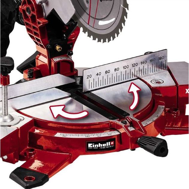 Einhell Пила торцювальна акумуляторна TE-MS 18/210LI - Solo, PXC, 18В, диск 210х30мм, 3000об•хв, LED, лазер, 7кг, без АКБ і ЗП, фото , изображение 6 | SNABZHENIE.com.ua Einhell Пила торцювальна акумуляторна TE-MS 18/210LI - Solo, PXC, 18В, диск 210х30мм, 3000об•хв, LED, лазер, 7кг, без АКБ і ЗП, фото , изображение 6 | SNABZHENIE.com.ua