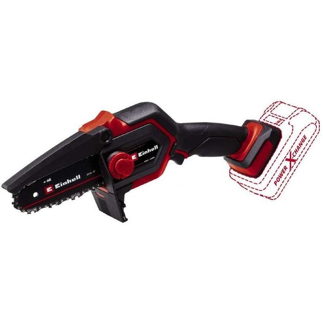 Einhell Пила ланцюгова акумуляторна GE-PS 18/15 Li BL - Solo, PXC 18В, безщіткова, шина 158 мм, різ 125 мм, 4.8 м/с, 1.1 кг (без АКБ і ЗП), фото  | SNABZHENIE.com.ua