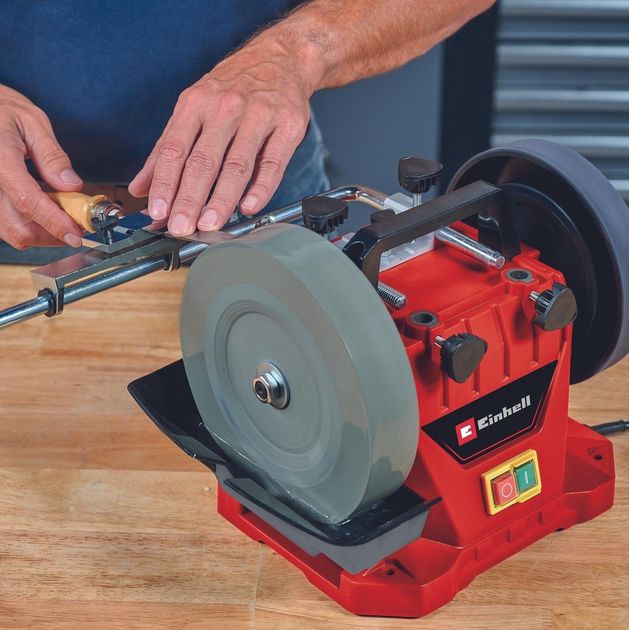 Einhell Точило TC-WG 200, 125Вт, диск вологого заточування 200х32мм, шкіряний диск 180х30мм, 110об/хв, 7.33кг, фото , изображение 5 | SNABZHENIE.com.ua Einhell Точило TC-WG 200, 125Вт, диск вологого заточування 200х32мм, шкіряний диск 180х30мм, 110об/хв, 7.33кг, фото , изображение 5 | SNABZHENIE.com.ua