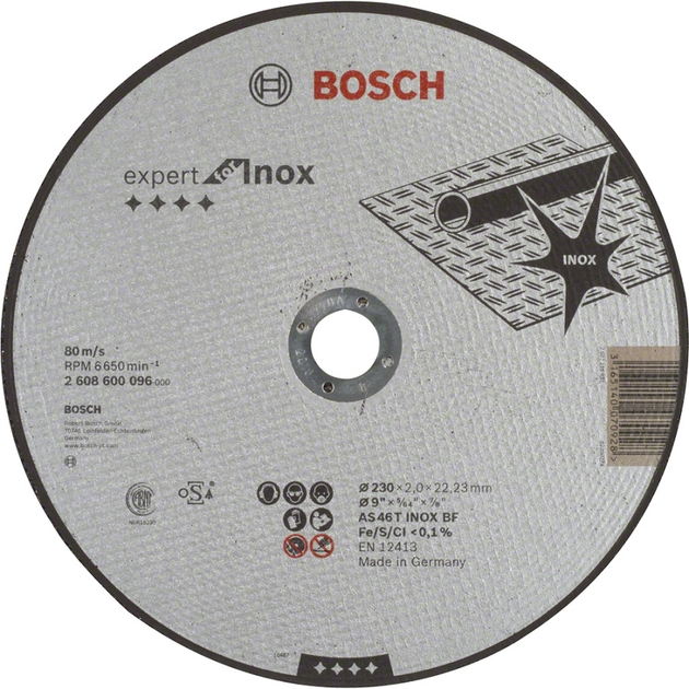 Bosch Диск відрізний Expert for Inox, 230х22.23мм, фото  | SNABZHENIE.com.ua