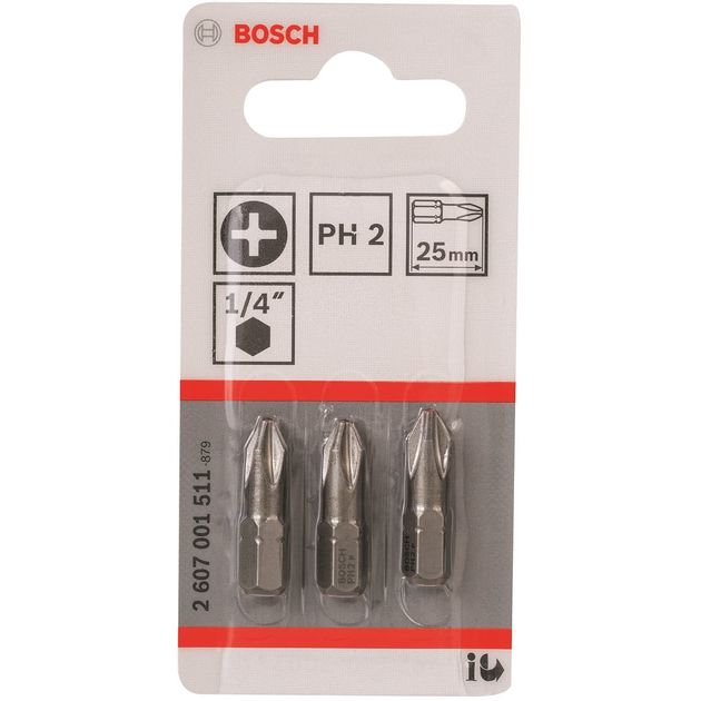 Bosch Біти Extra-Hart PH2, 25мм, 3шт, фото  | SNABZHENIE.com.ua