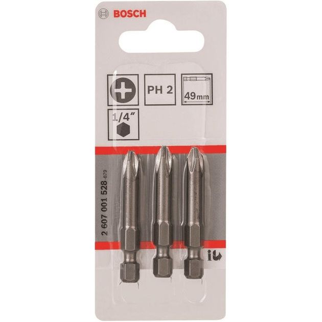 Bosch Біти Extra-Hart PH2, 49мм, 3шт, фото  | SNABZHENIE.com.ua