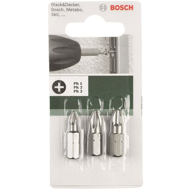 Bosch Біти набір: PH1, PH2, PH3, 25мм, фото  | SNABZHENIE.com.ua