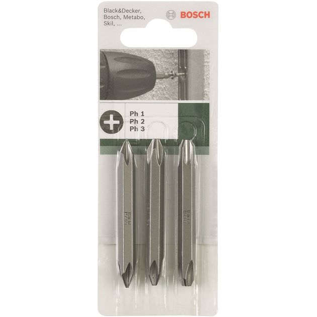 Bosch Біти двосторонні PH/PH 1/2/3, 60мм, 3шт, фото  | SNABZHENIE.com.ua