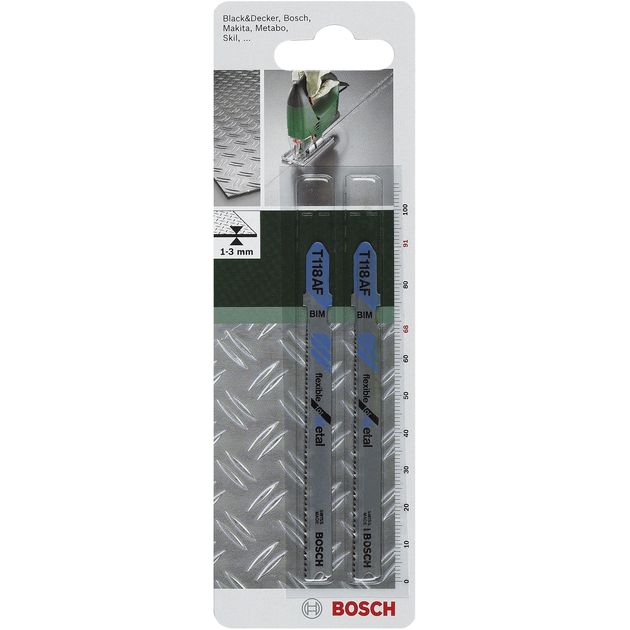 Bosch Полотно пиляльне для електролобзика BiM по металу , T 118 AF, 1.1-1.5х91мм, 2шт, фото  | SNABZHENIE.com.ua
