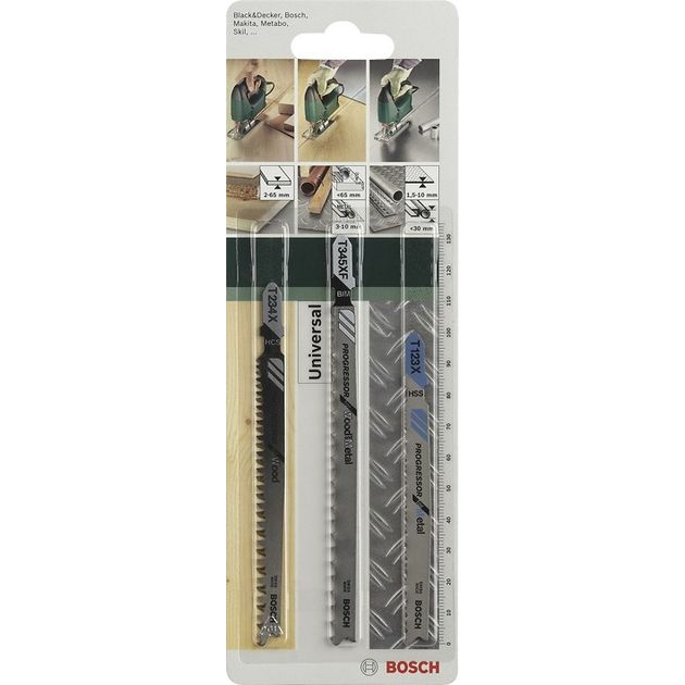 Bosch Полотно пиляльне для електролобзика по дереву та металу, Progressor Wood and Metal, набір 3шт, фото , зображення 3 | SNABZHENIE.com.ua