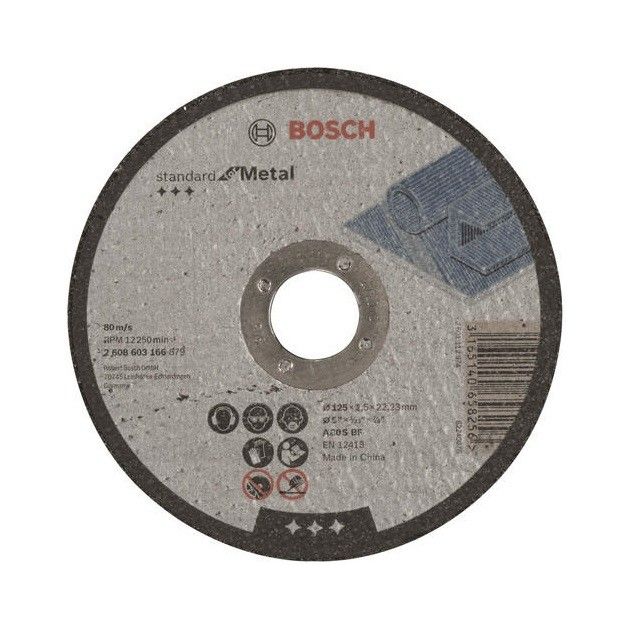 Bosch Диск відрізний Standard по металу 125 х 2.5мм, прямий, фото  | SNABZHENIE.com.ua