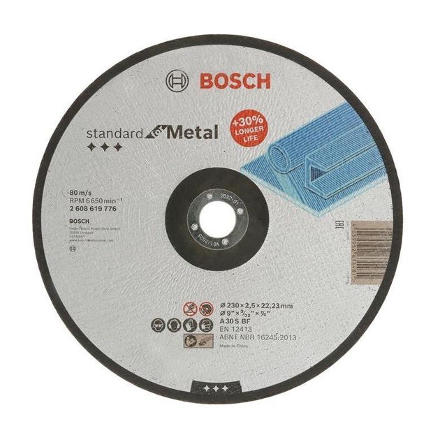 Bosch Диск відрізний шліфувальний Standard, 230х22.23мм, по металу, фото , зображення 2 | SNABZHENIE.com.ua Bosch Диск відрізний шліфувальний Standard, 230х22.23мм, по металу, фото , зображення 2 | SNABZHENIE.com.ua